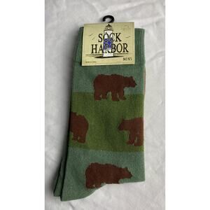 Sock Harbor Men’s Green Bear Size 6-12 Great Christmas Gift!